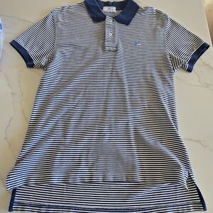 Southern Tide Navy and White Striped Polo